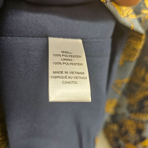 Guillaume Womens Floral Blue, Gold Blazer Jacket Size L - Picture 10 of 10